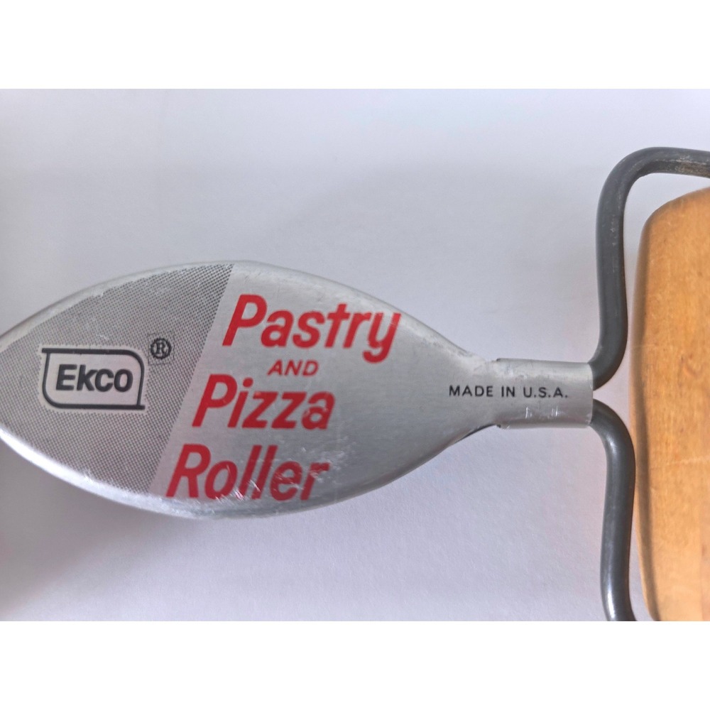Vintage Ekco Pastry‎ and Pizza Roller Wood Double Sided Dough Tool Made in USA - Picture 4 of 5